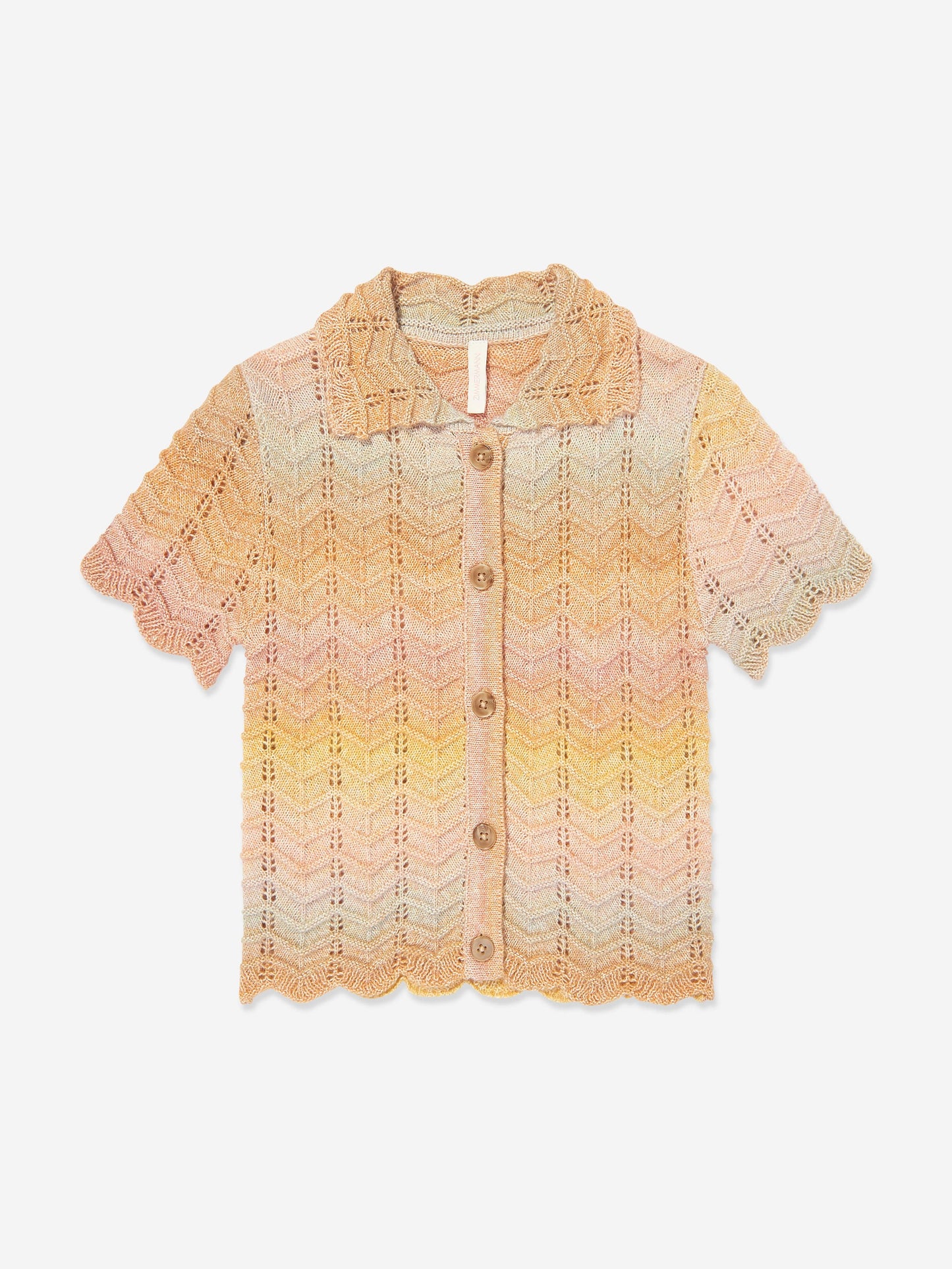Girls Tallow Chevron Knit Polo Top in Multicolour