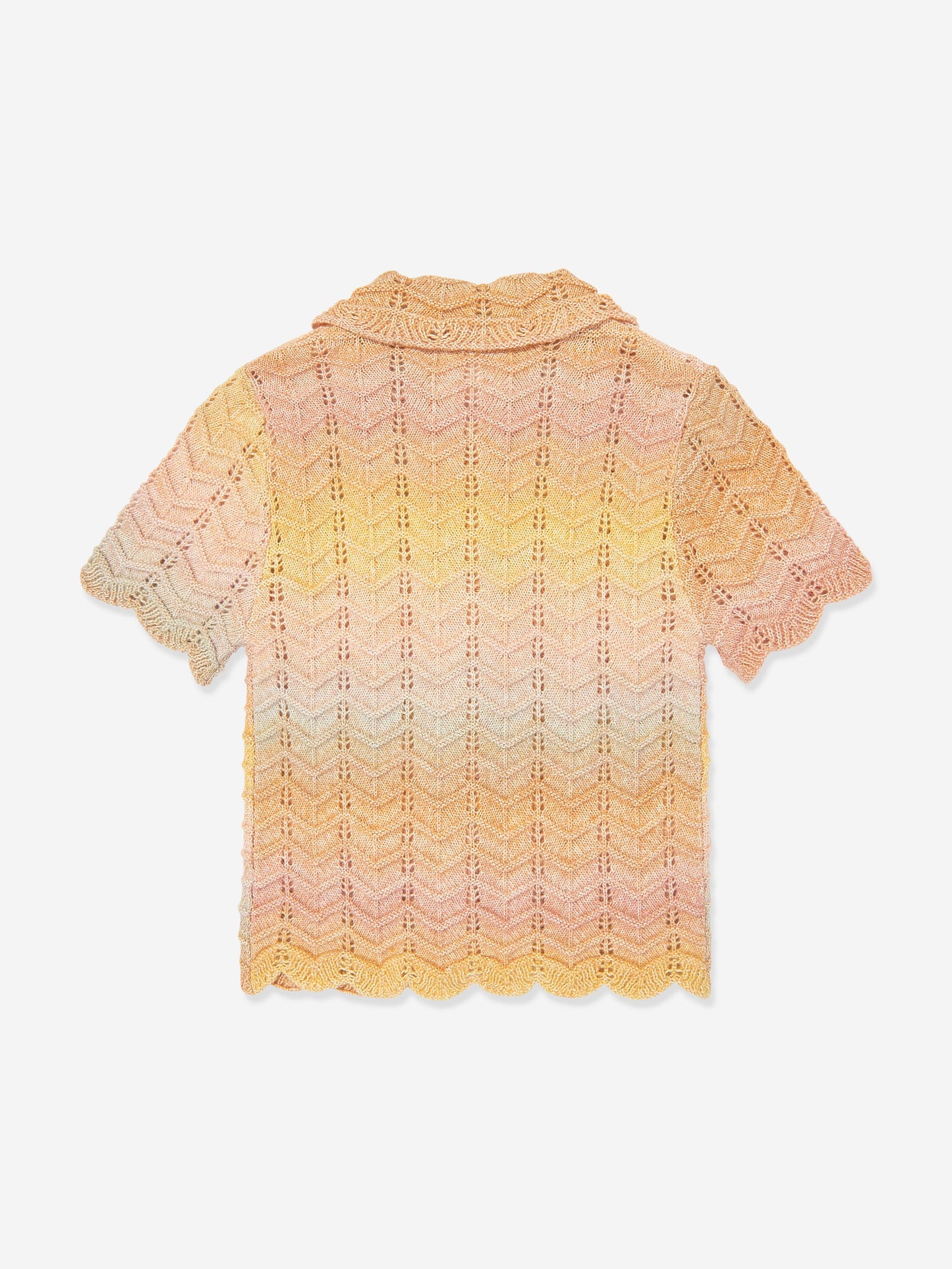Girls Tallow Chevron Knit Polo Top in Multicolour