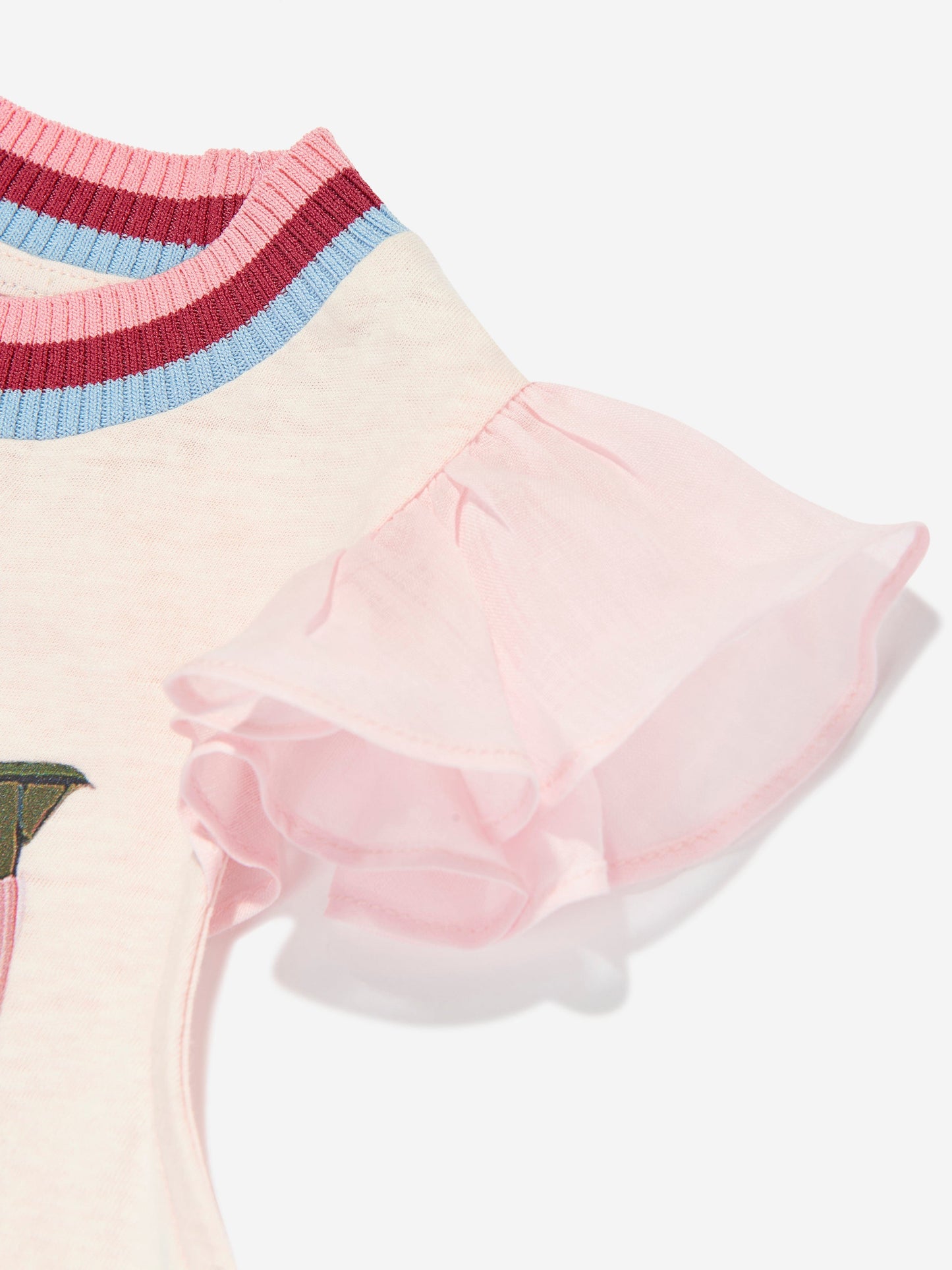 Girls Everley Frill Sleeve T-Shirt in Pink