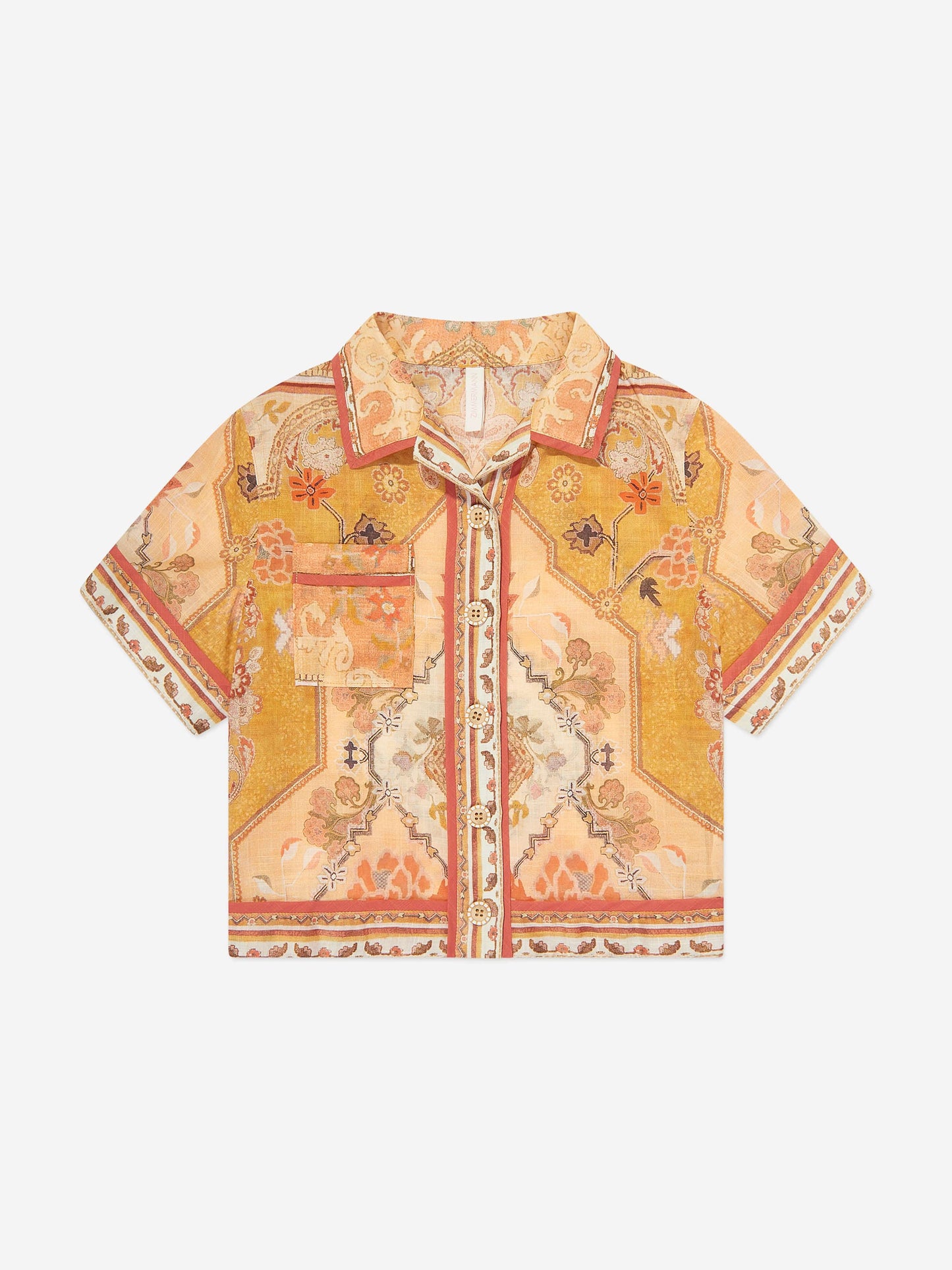 Girls Wylie Pocket Blouse in Orange