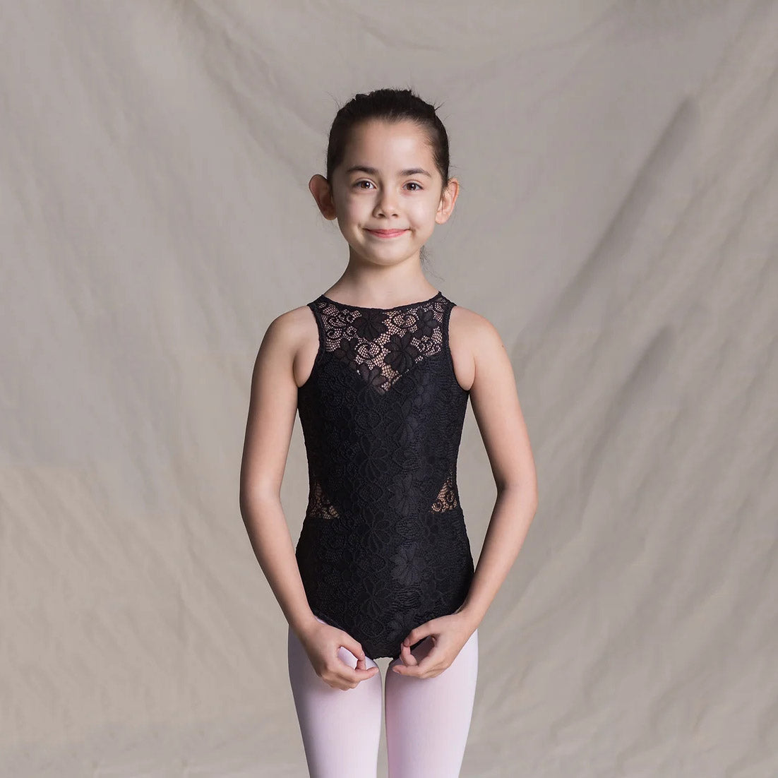 女童黑色蕾丝芭蕾舞连体衣(1719/Black)