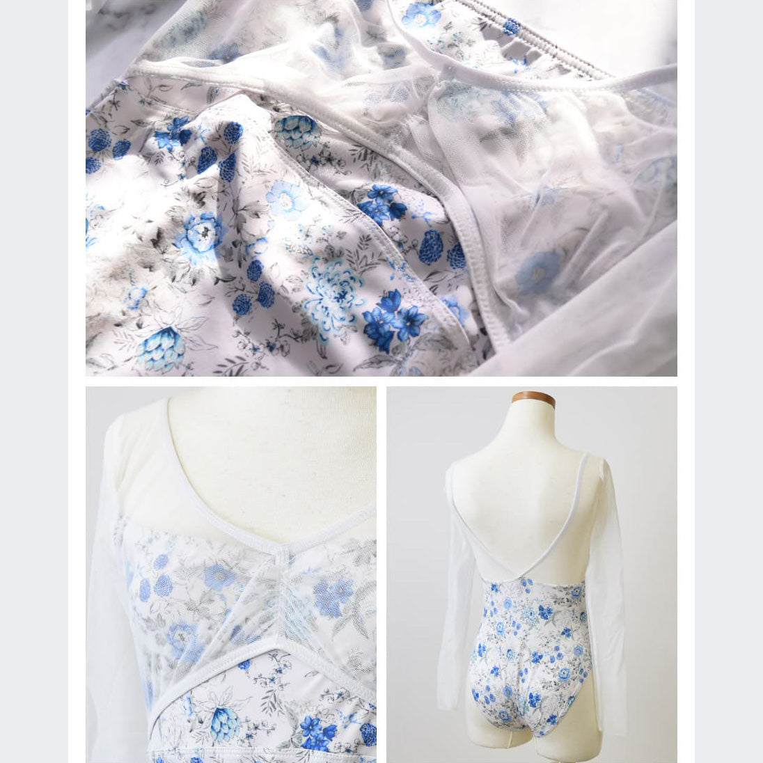 女童白色碎花"abby-l29/white"芭蕾舞连体衣
