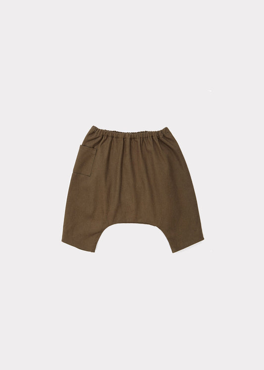 婴儿深绿色棉长裤