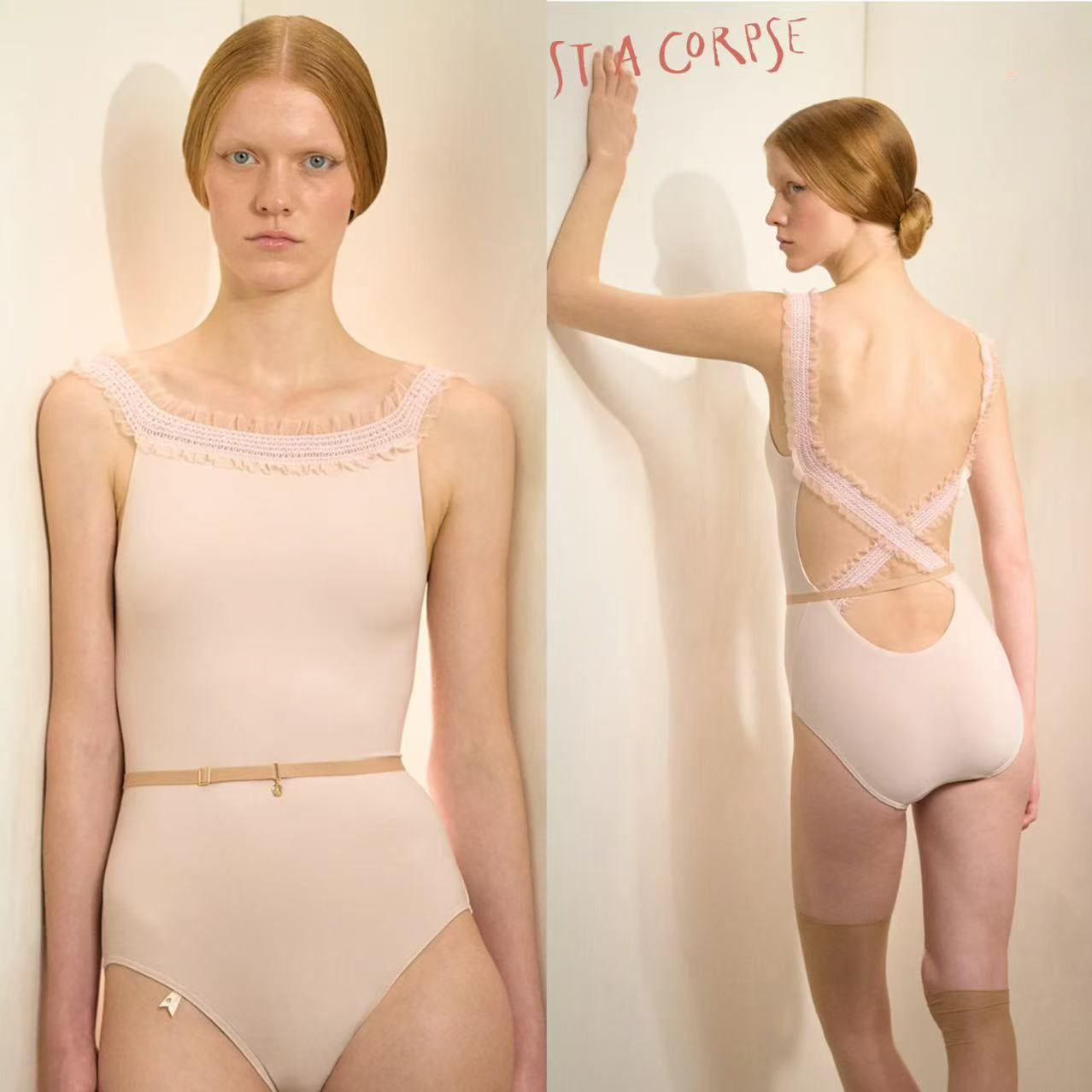 女童珍珠粉"JUNIOR ELEANOR"芭蕾舞连体衣(J182LE33VL/pearl blush)