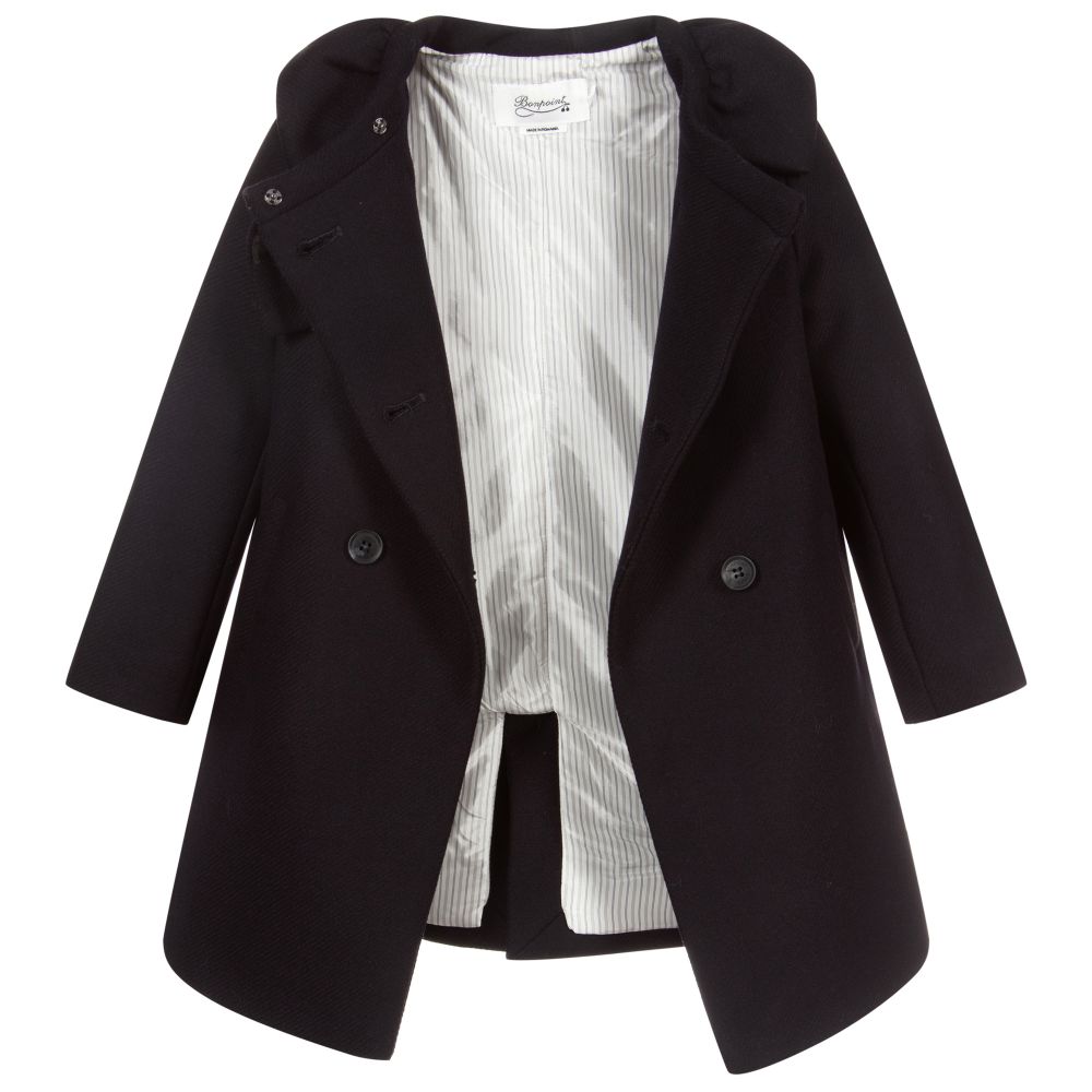 Girls Navy Coat