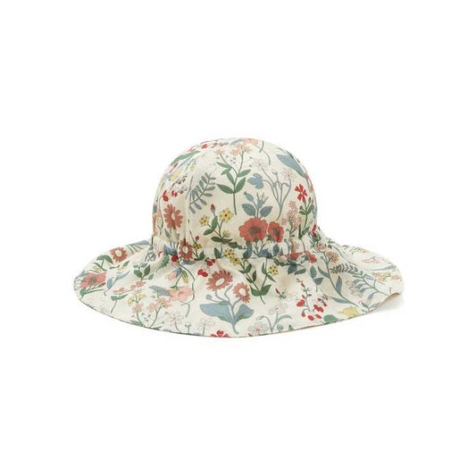 女婴蓝色碎花帽子