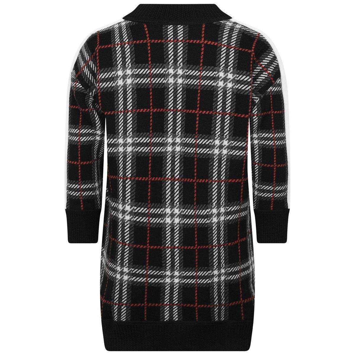 Girls Black Check Wool Dress