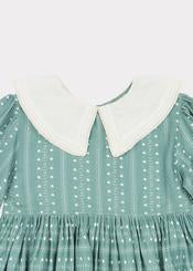 Girls Teal Dotty Buzzard Dress