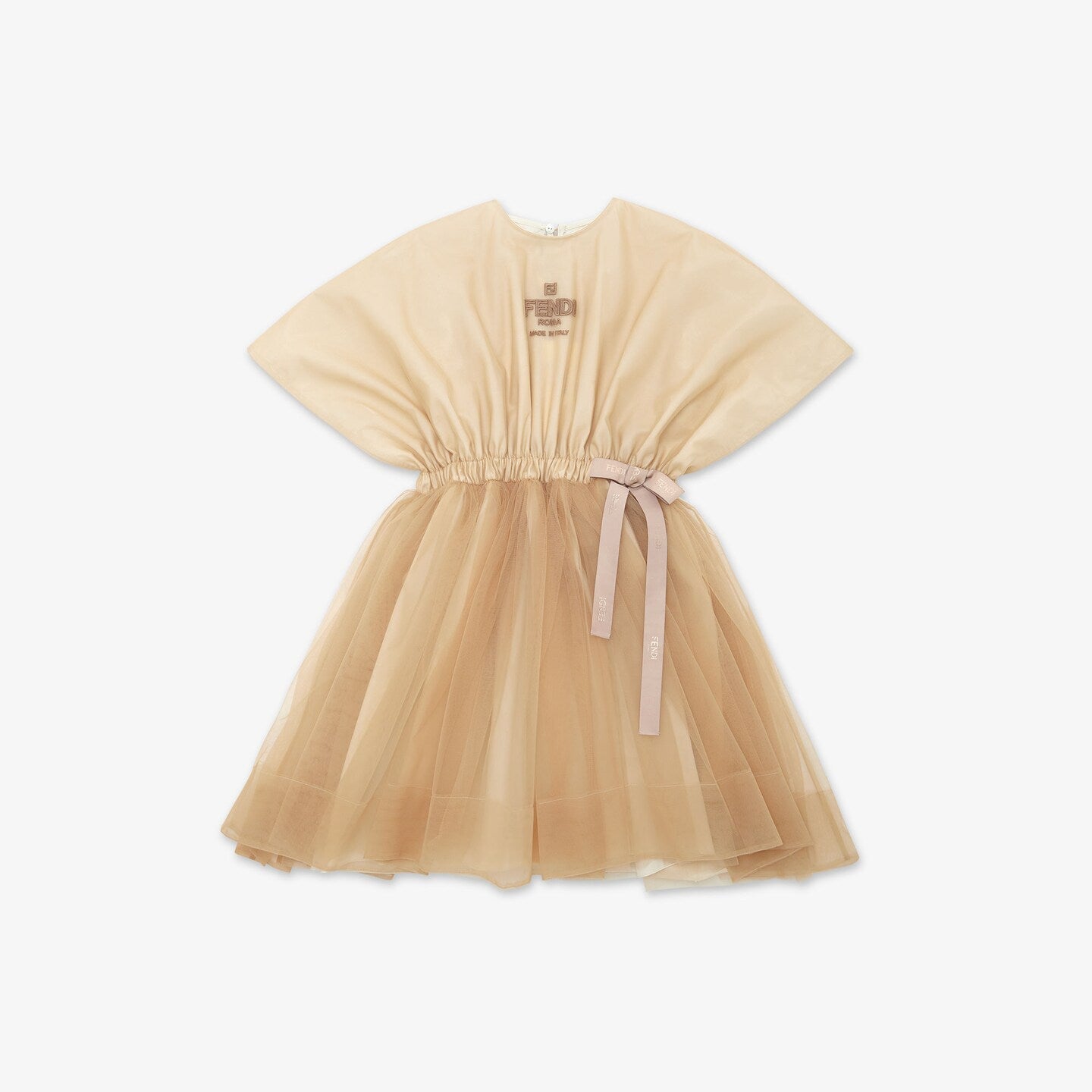 女童米色Logo连衣裙