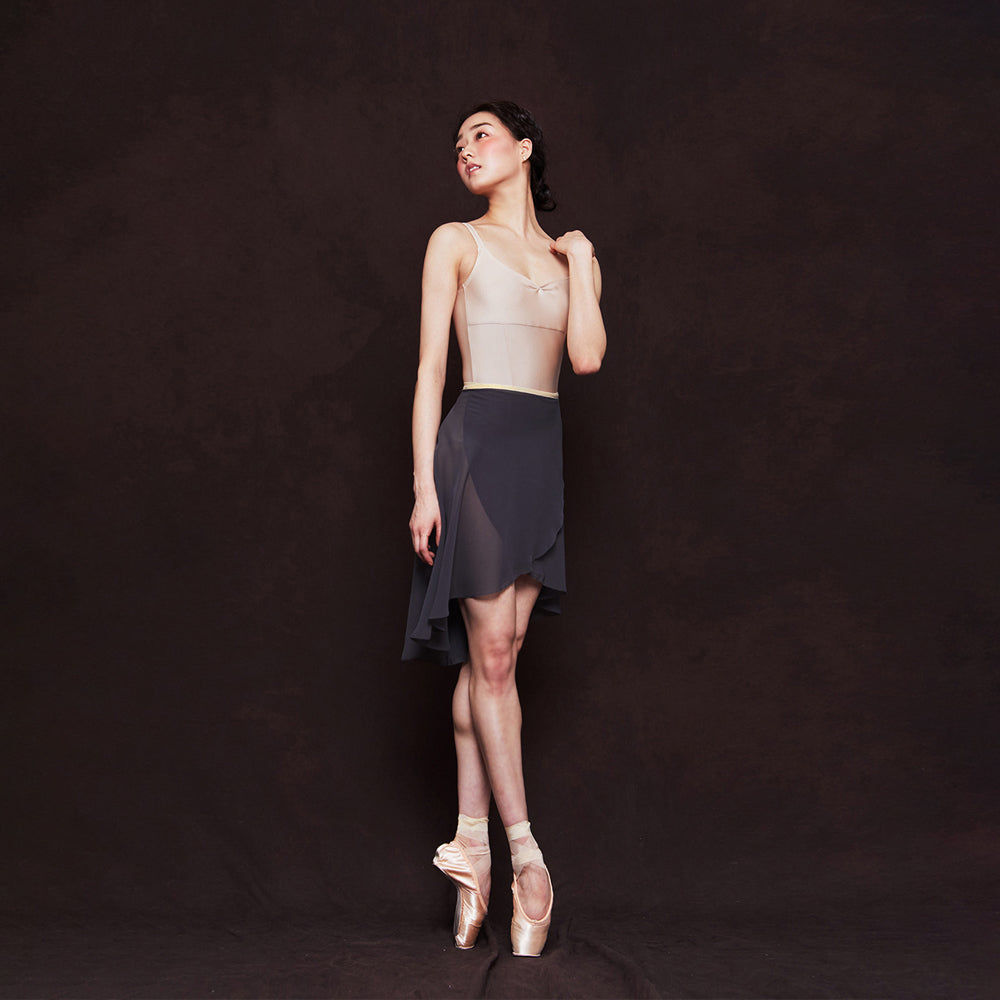 女士木炭色芭蕾舞短裙(camille wrap skirt MIDI/CHARCOAL)