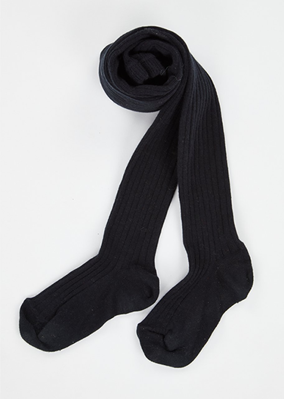 Girls Navy Rib Tights
