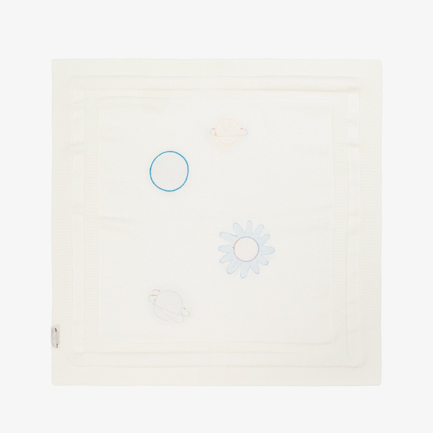 婴儿象牙白星球针织棉毯子(78cm)