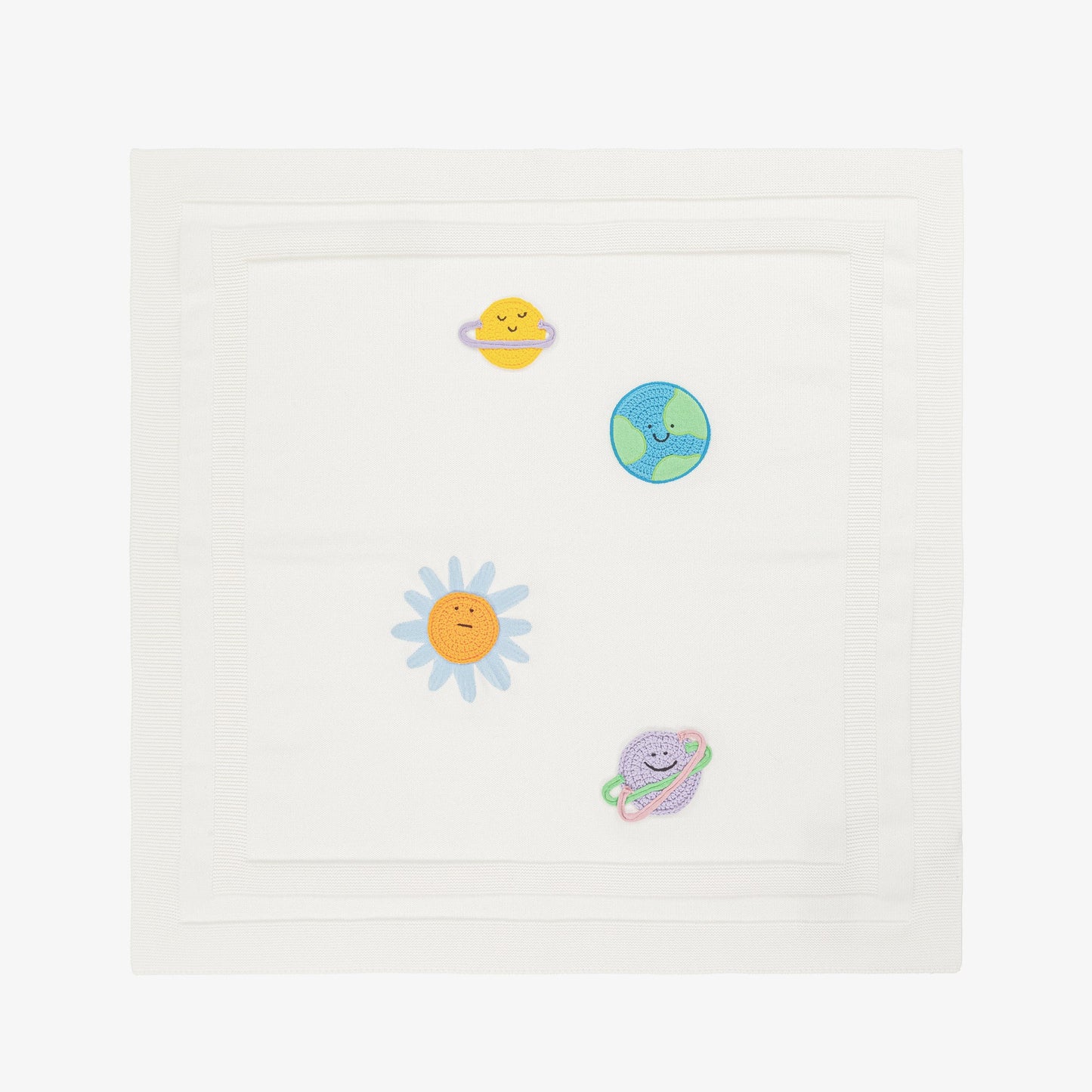 婴儿象牙白星球针织棉毯子(78cm)