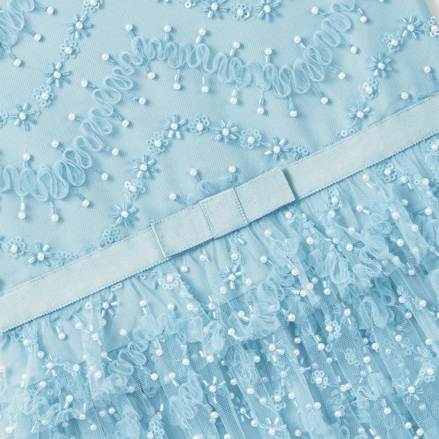 女童浅蓝色亮片连衣裙