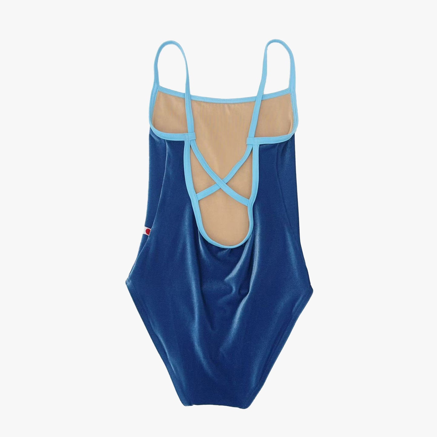 女童蓝色"Daniela/V-Ocean/T-Pool"丝绒芭蕾舞连体衣