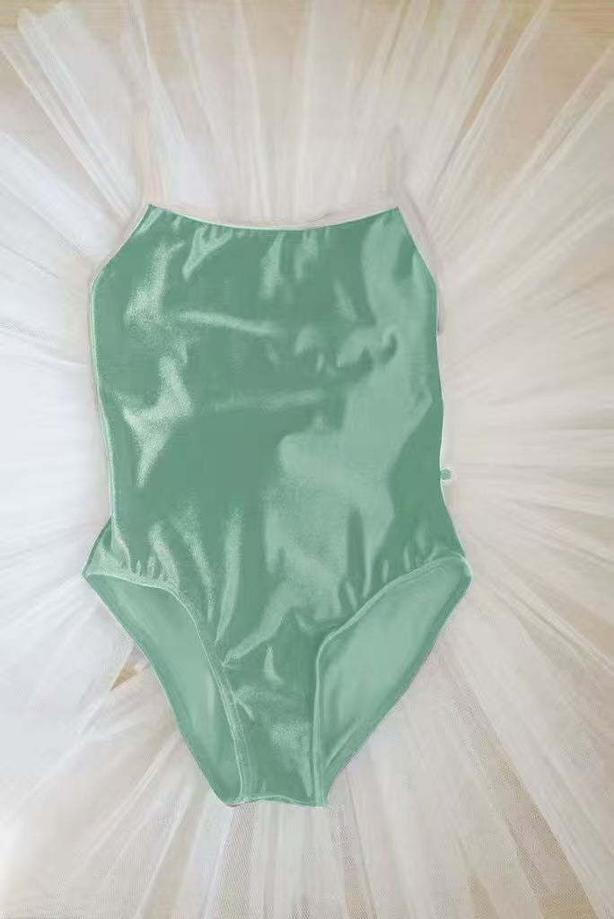 女童绿色"Daniela/V-Meadow/N-Pearl"芭蕾舞连体衣