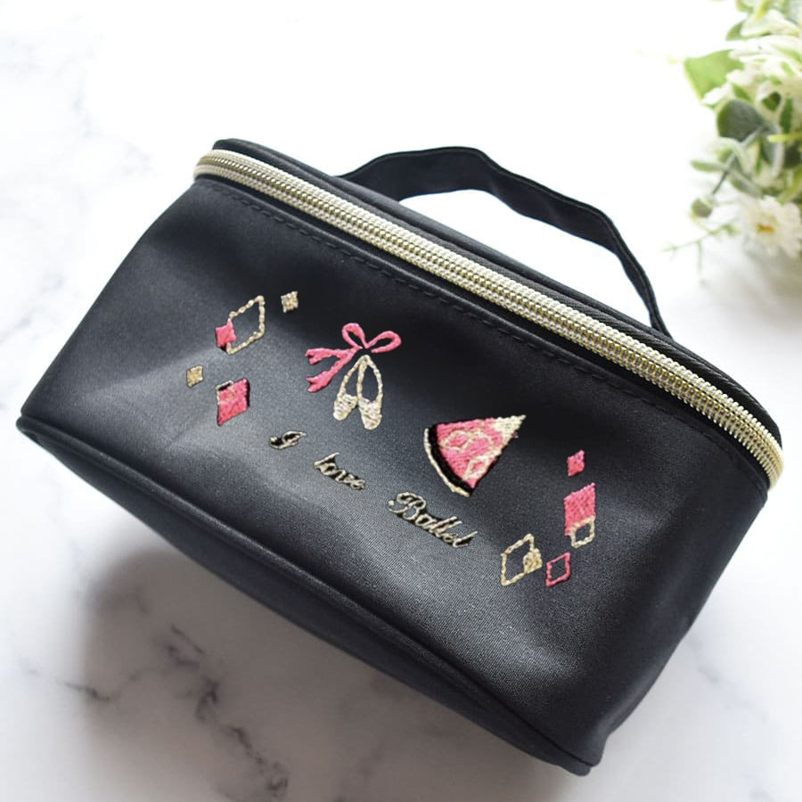 女童黑色"g60/C(Allerkinada)Pink"化妆包(M宽17x高9x深6.5cm)