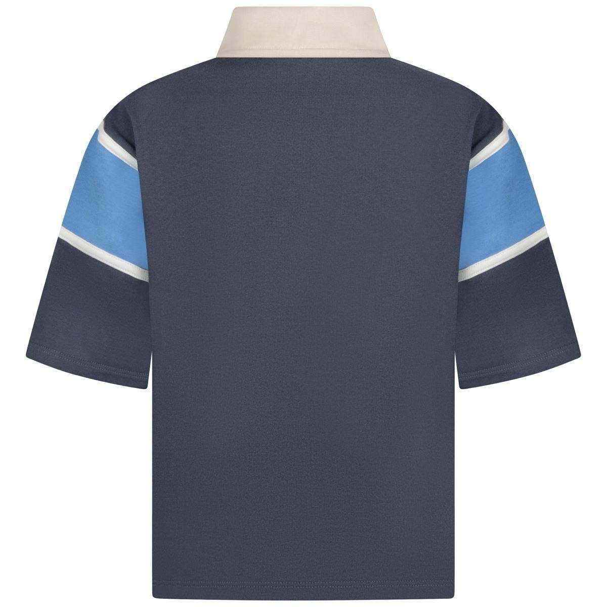 Boys Grey Cotton Jersey Polo Top