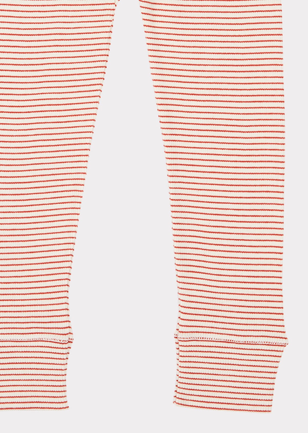 女童红色条纹棉打底裤