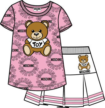 Girls White T-Shirt Set