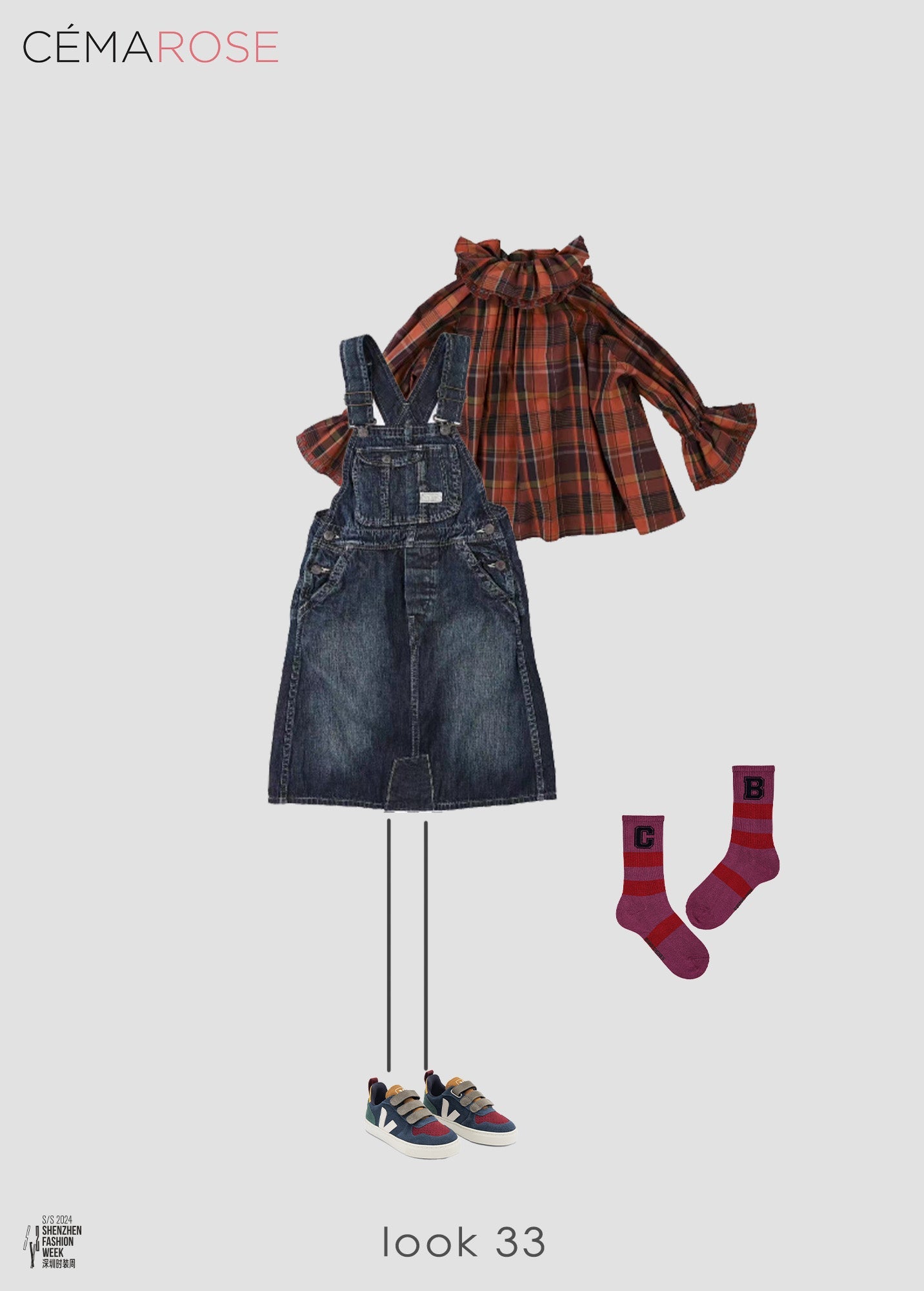 儿童紫色Logo棉长袜