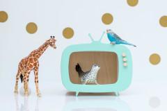 薄荷绿迷你电视架