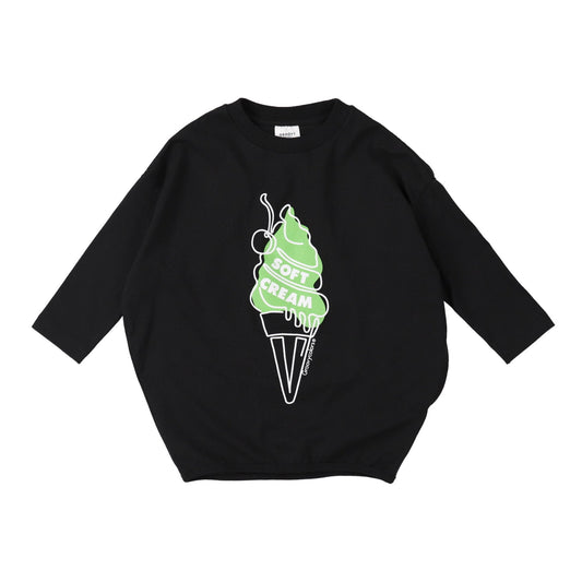 女童黑色印花棉T恤