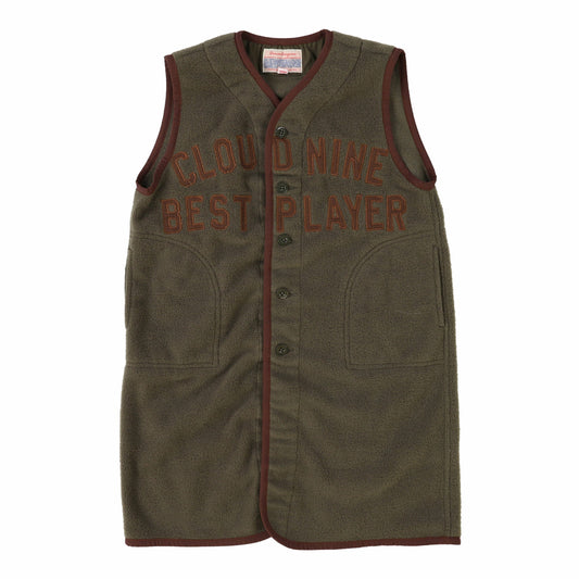 儿童卡其色抓绒马甲