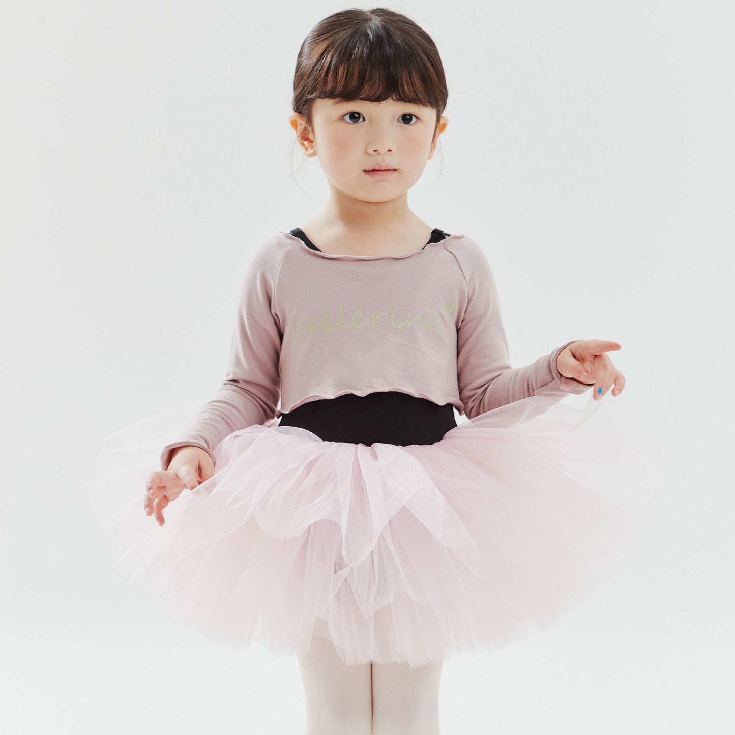 女童粉色芭蕾舞短款T恤