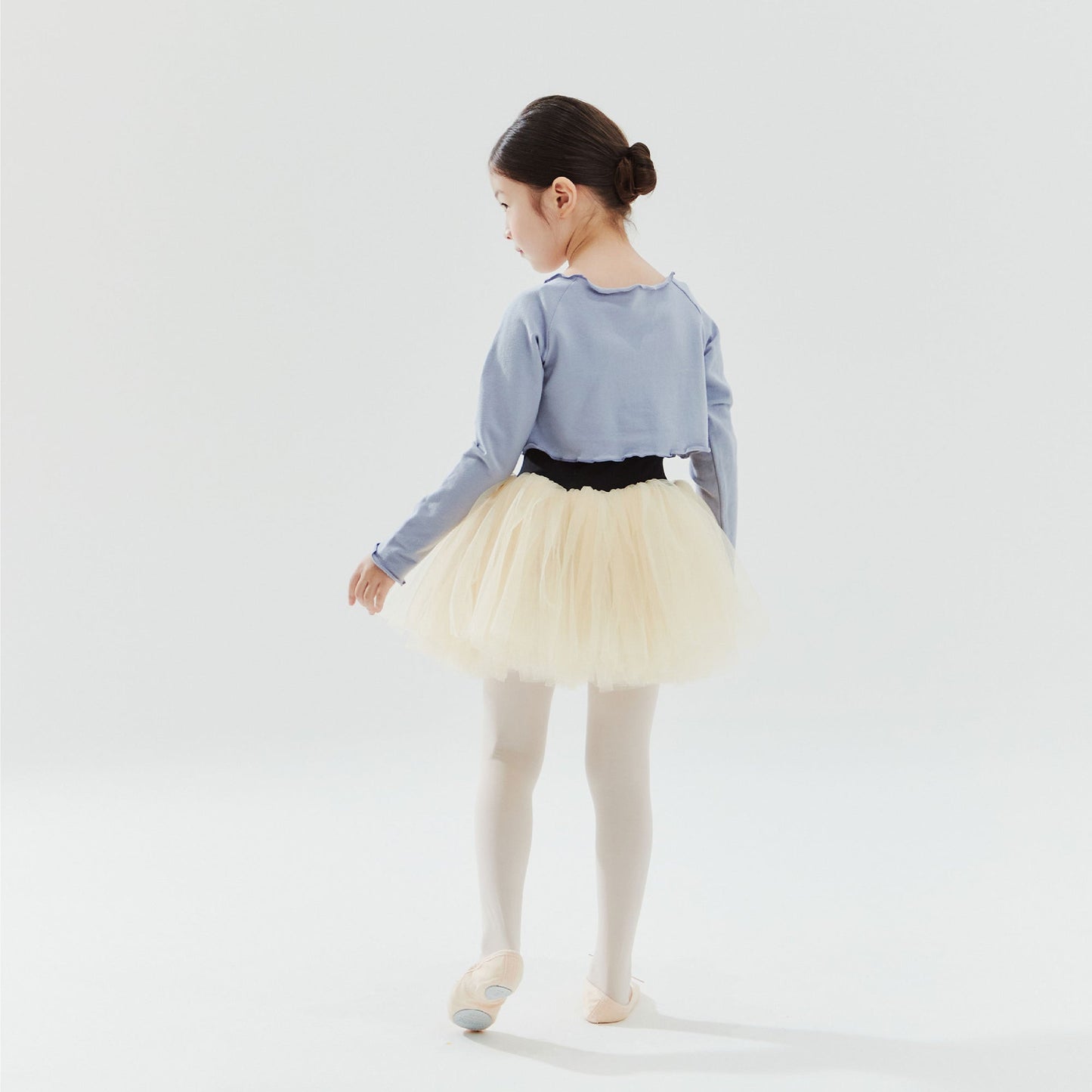 女童蓝色芭蕾舞短款T恤