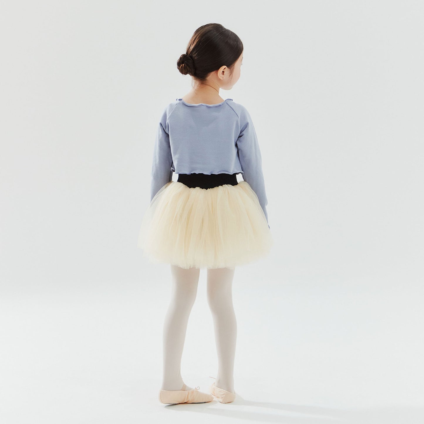 女童蓝色芭蕾舞短款T恤