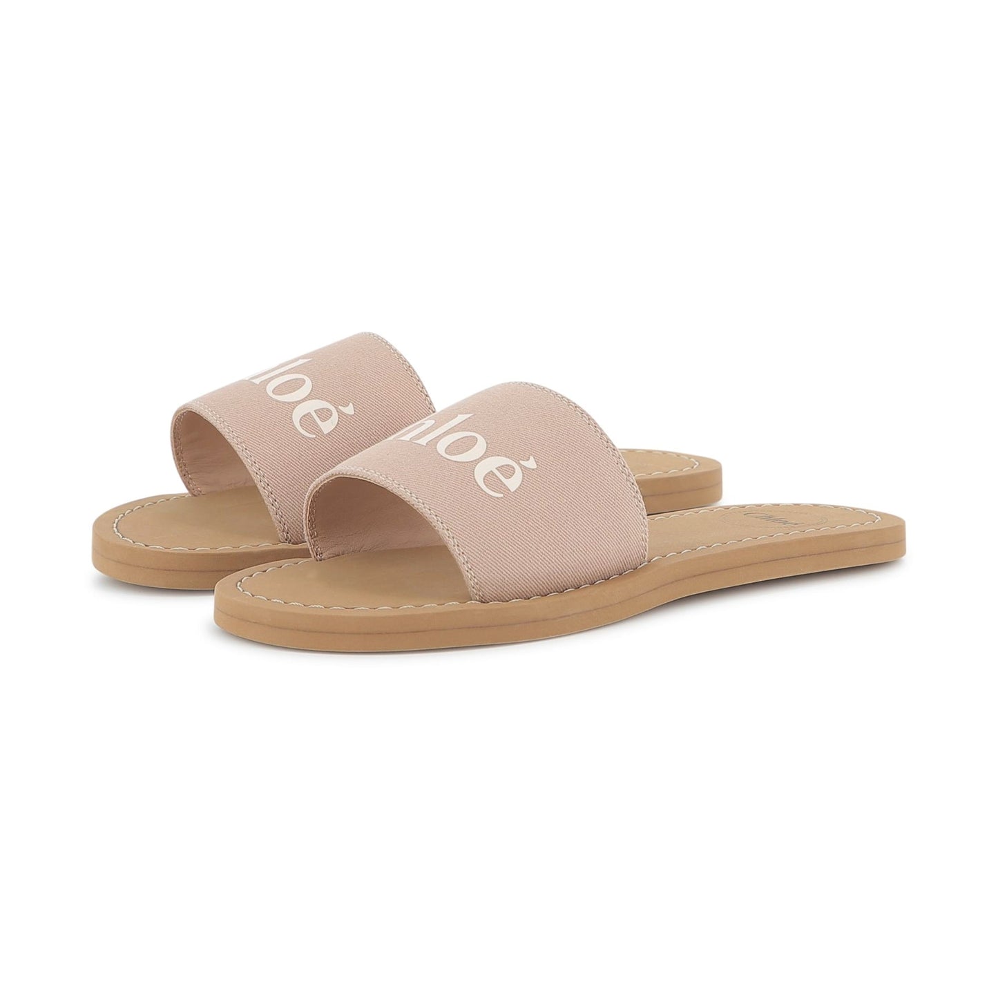 女童浅粉色Logo凉鞋