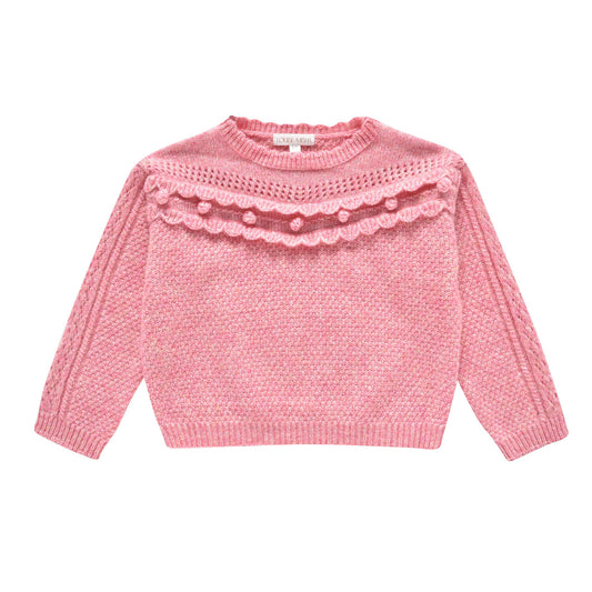 女童粉色羊毛毛衣