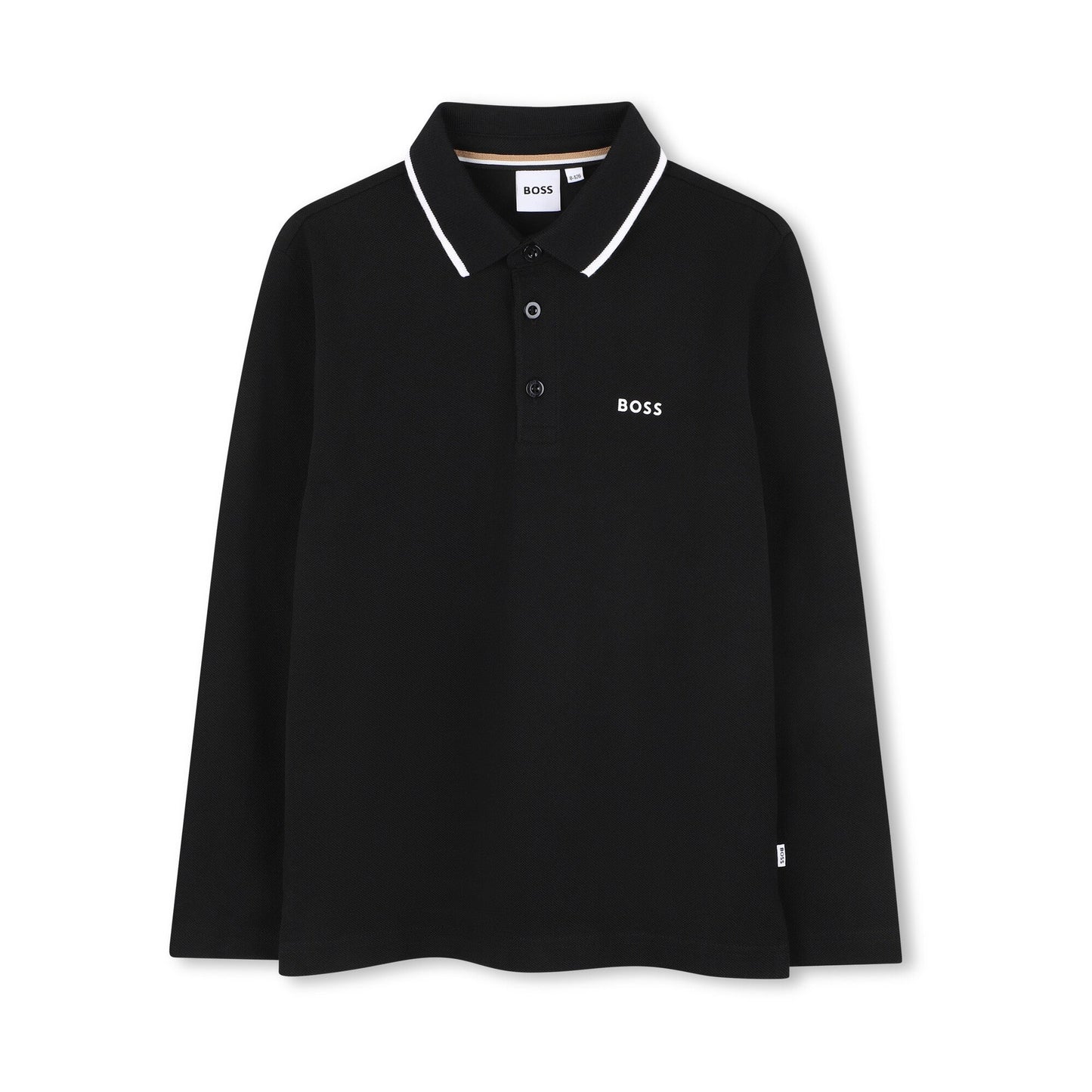 男童黑色Logo棉Polo衫