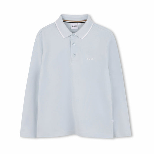 男童淡蓝色Logo棉Polo衫