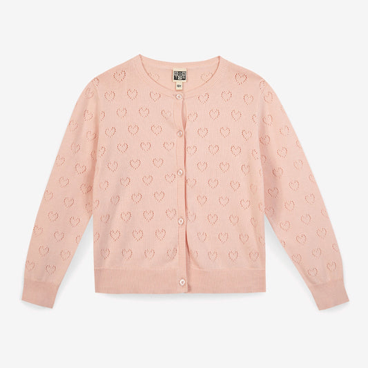 女童粉色棉开衫