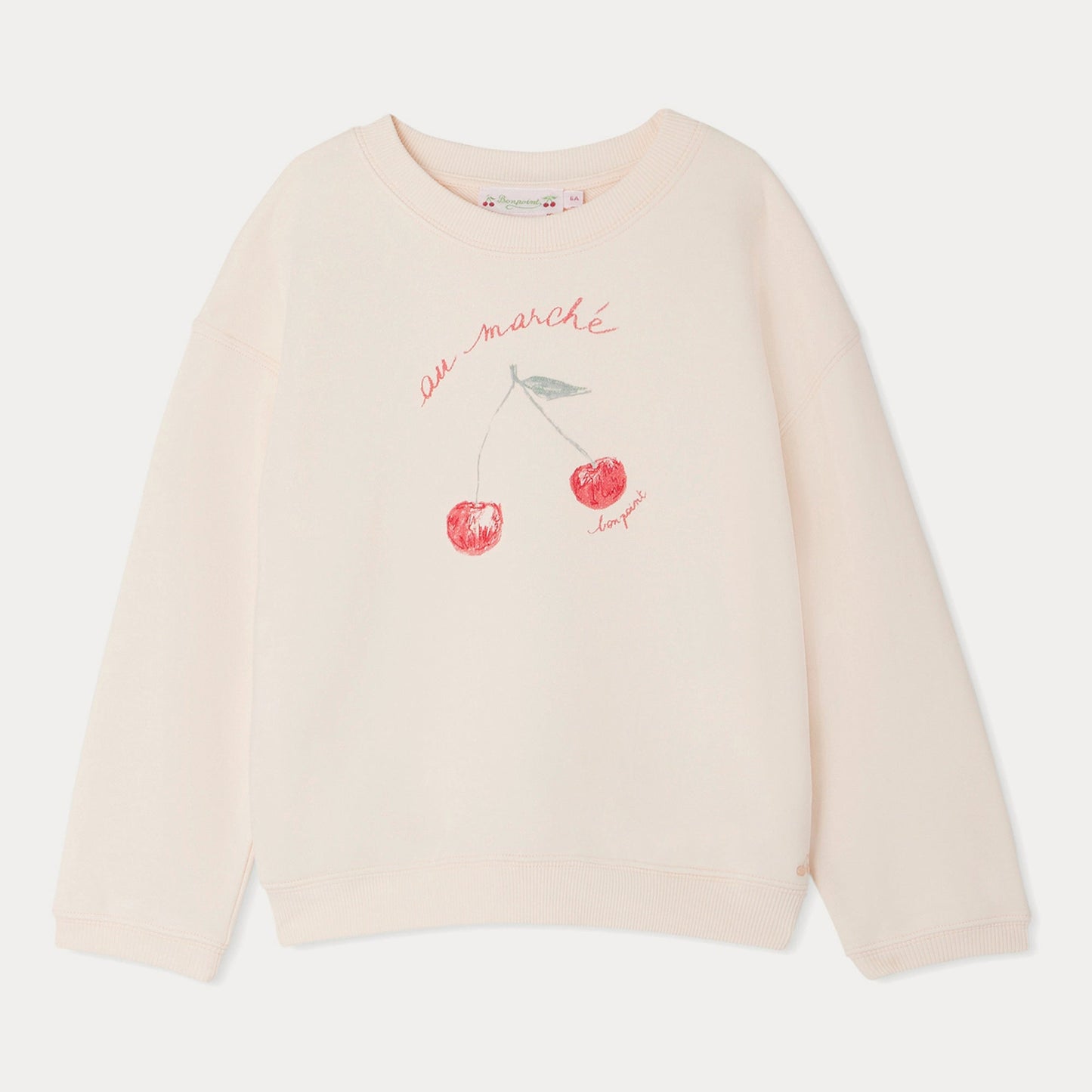 女童浅粉色Logo棉卫衣