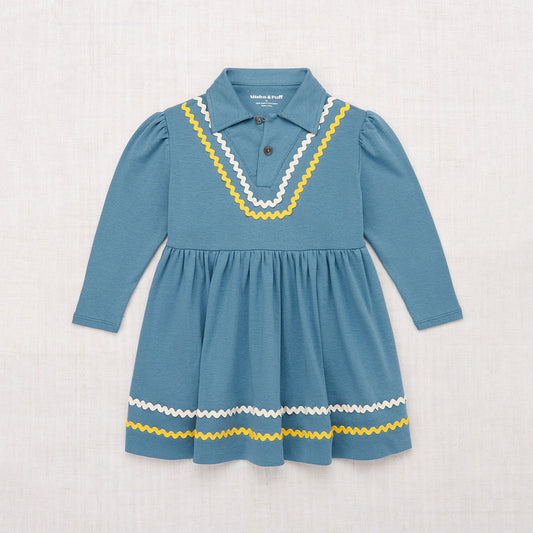 女童蓝色棉连衣裙