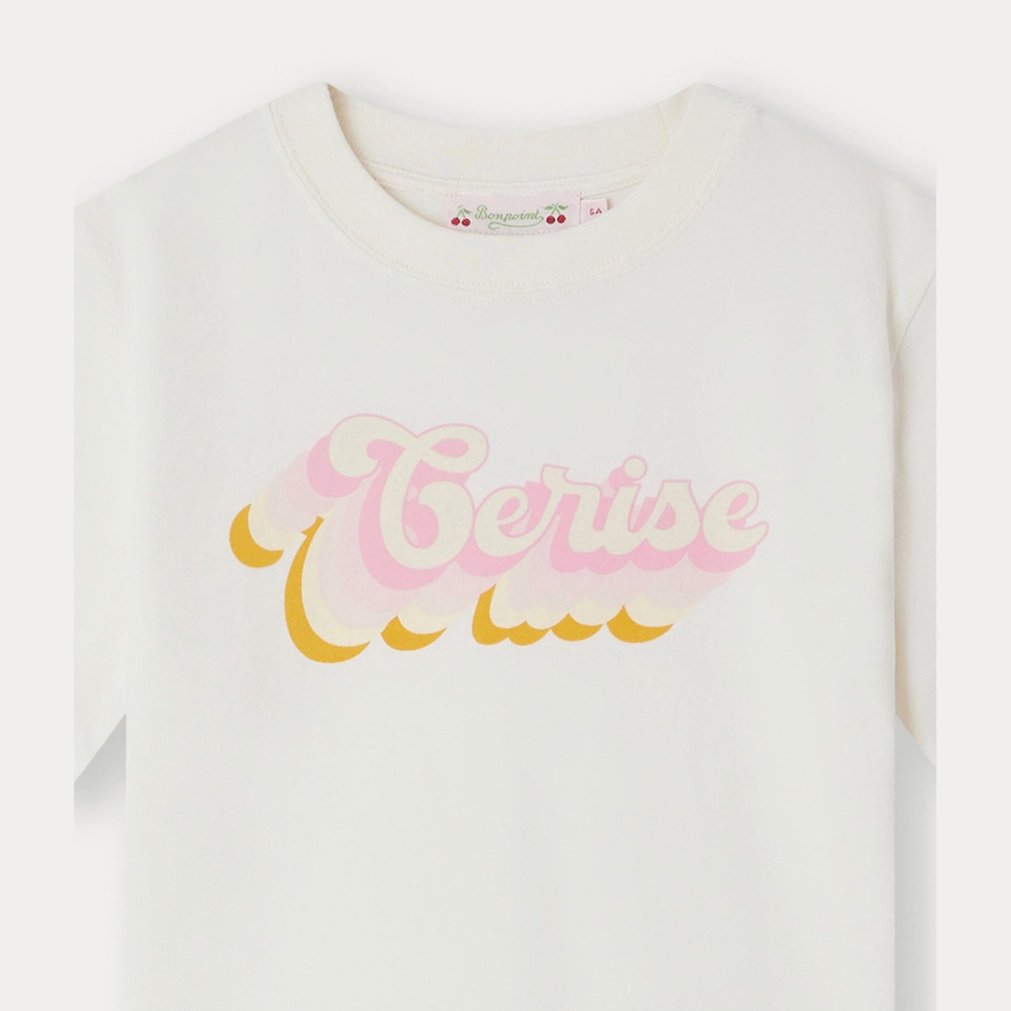 女童白色Logo棉T恤