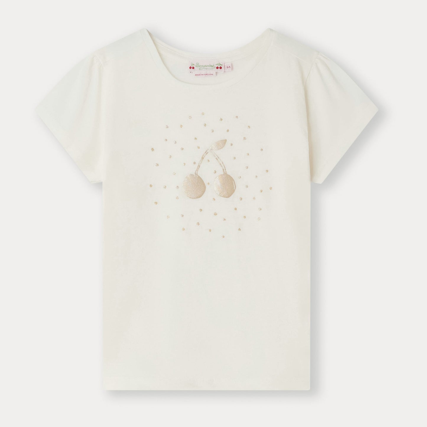 女童白色Logo棉T恤