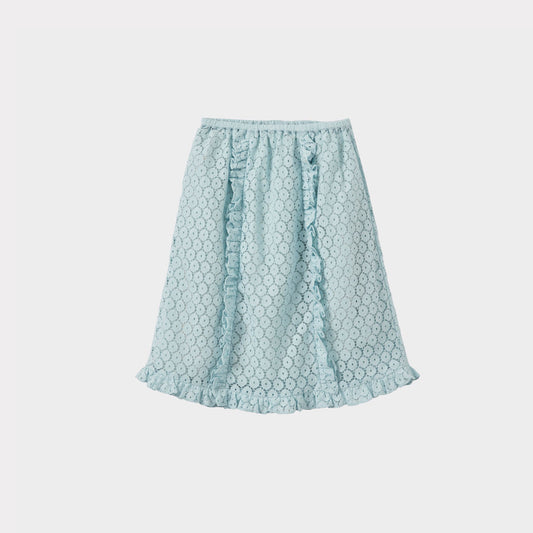 女童浅蓝色刺绣短裙