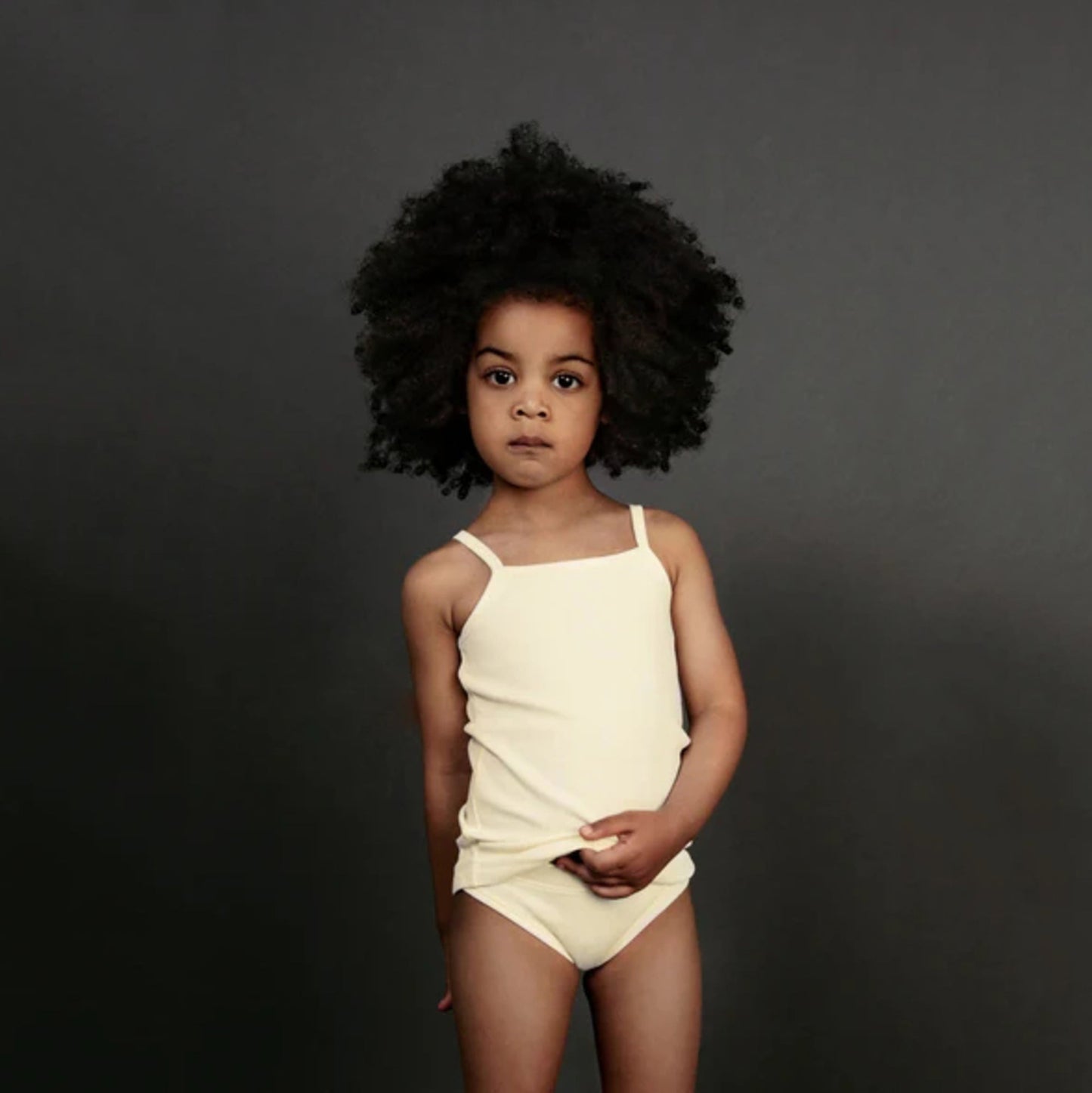 女童白色棉背心套装(2件)