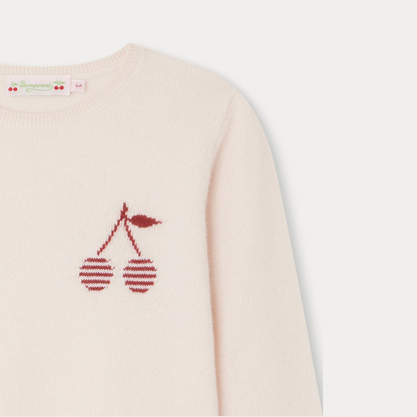 女童浅粉色Logo羊绒毛衣