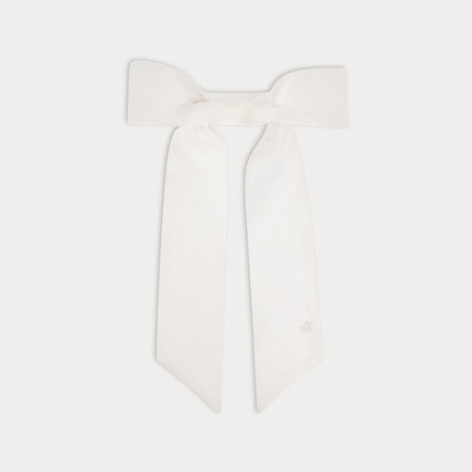 女童白色真丝发夹