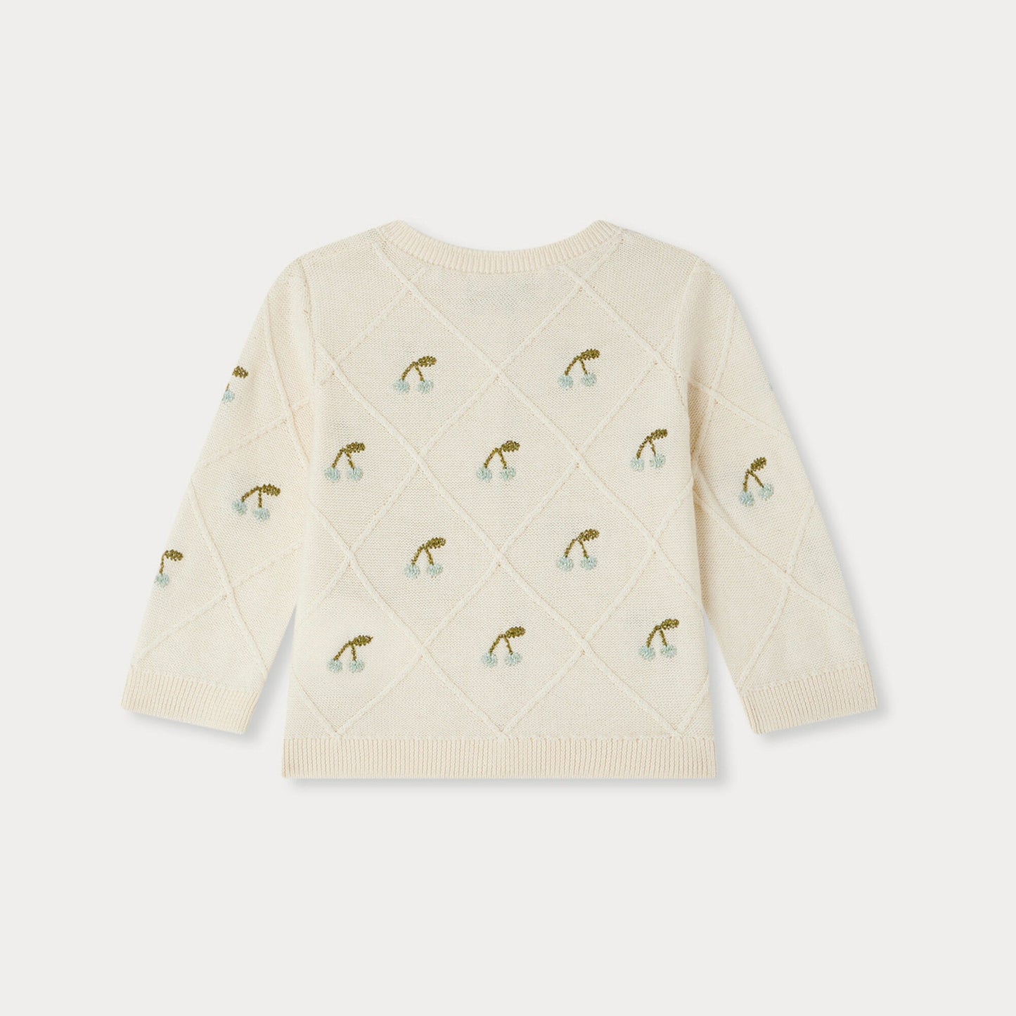 女婴象牙白刺绣棉开衫