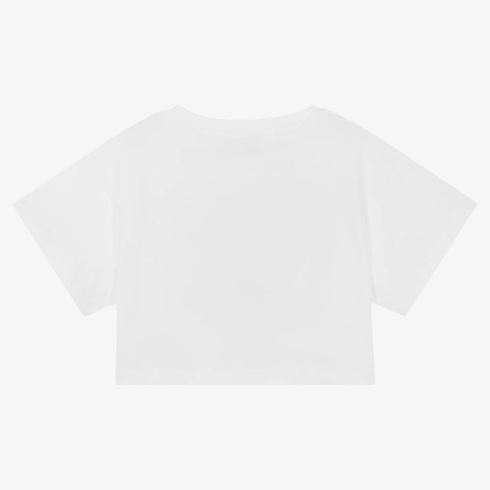 女童白色Logo棉T恤