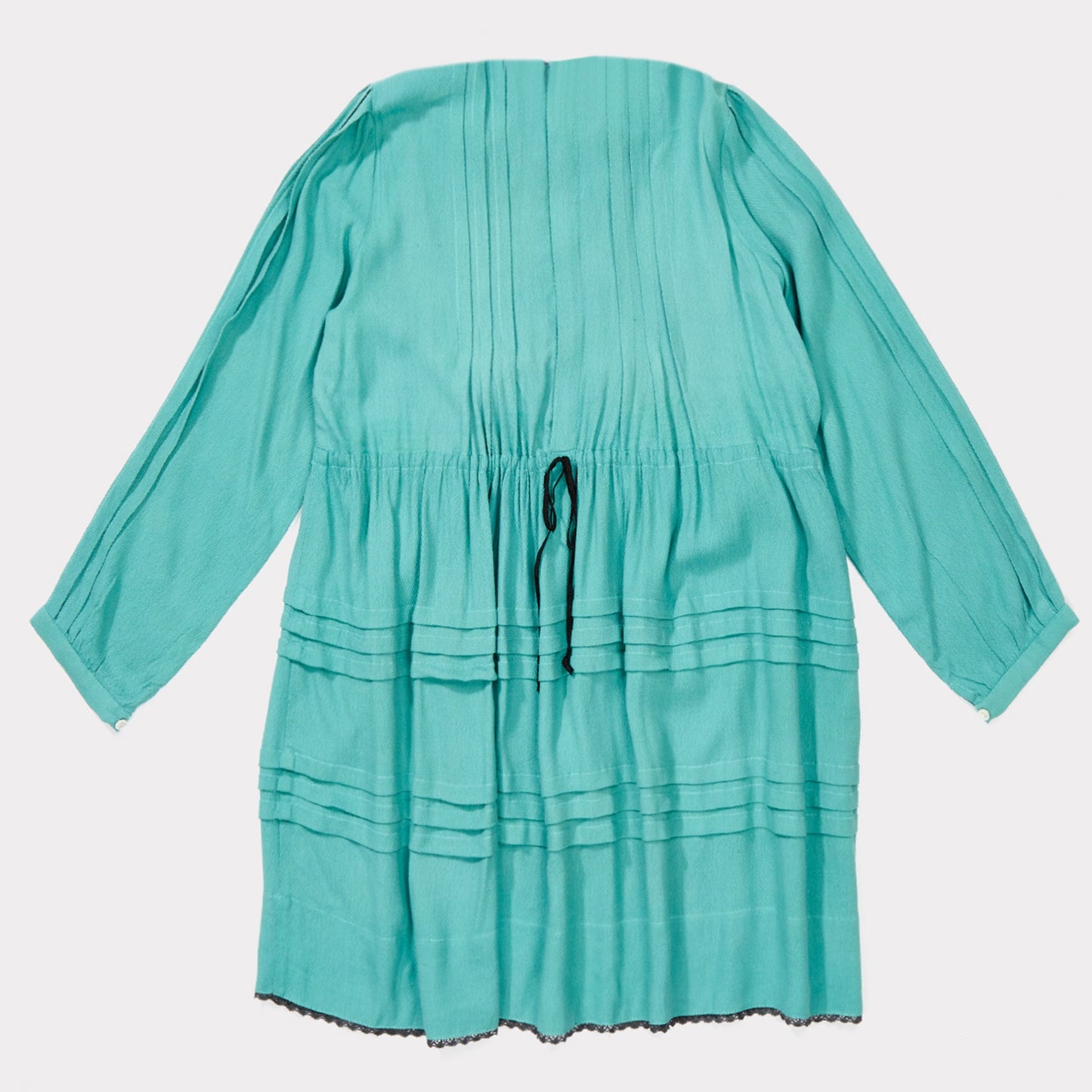 女童绿宝石斜纹连衣裙