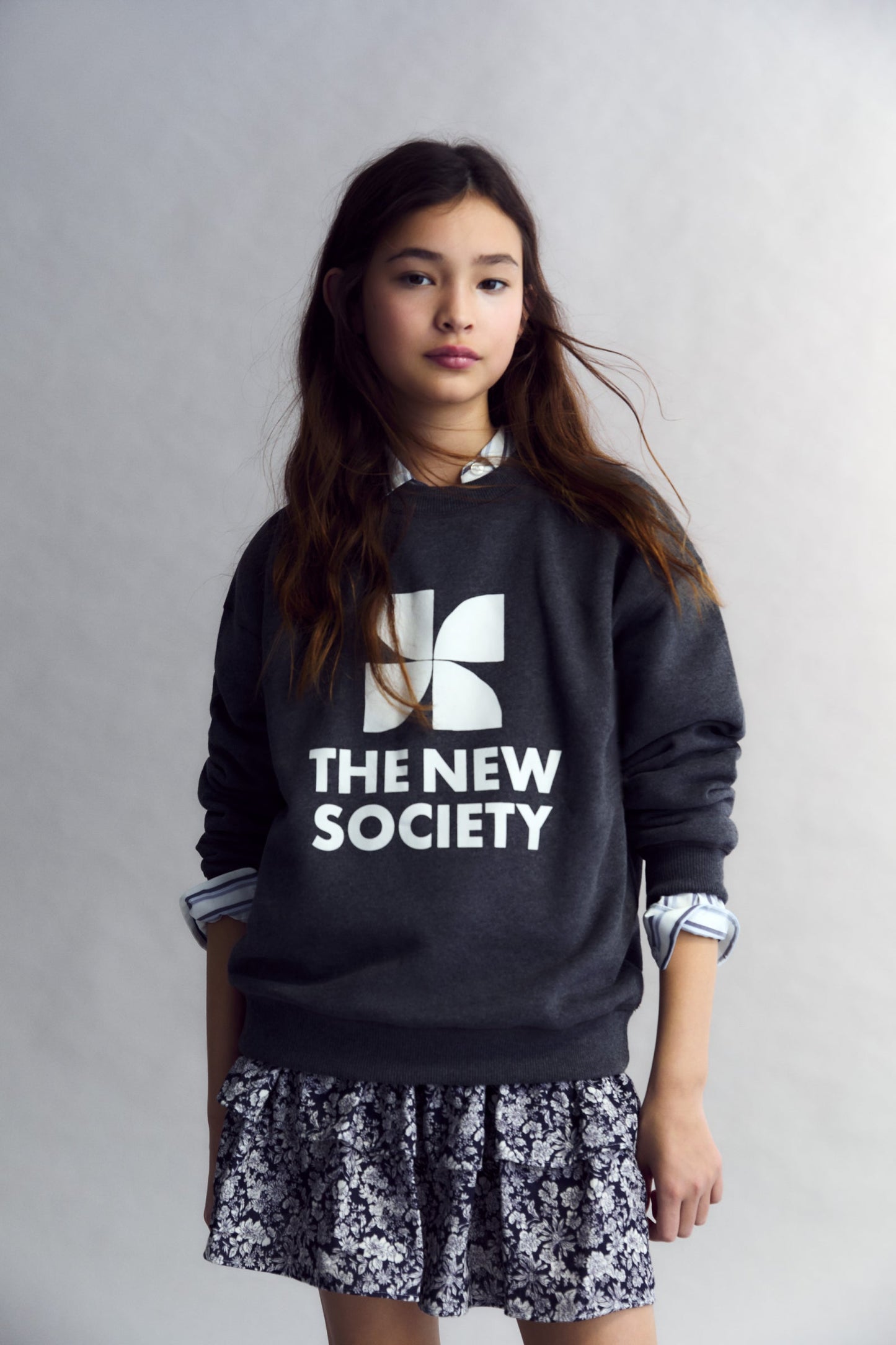 TNS Logo Sweatshirt Galactic Grey Melange