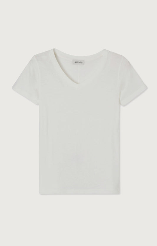 女士修身V领T恤