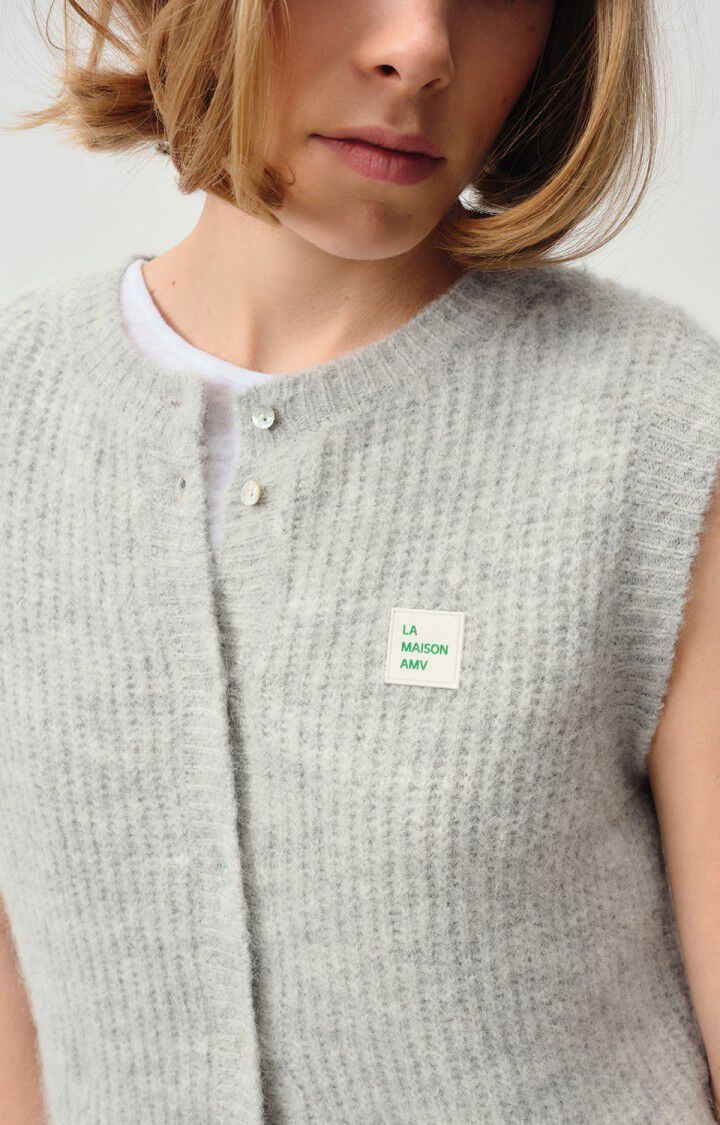 GILET COURT SM COL ROND BOUTONNE